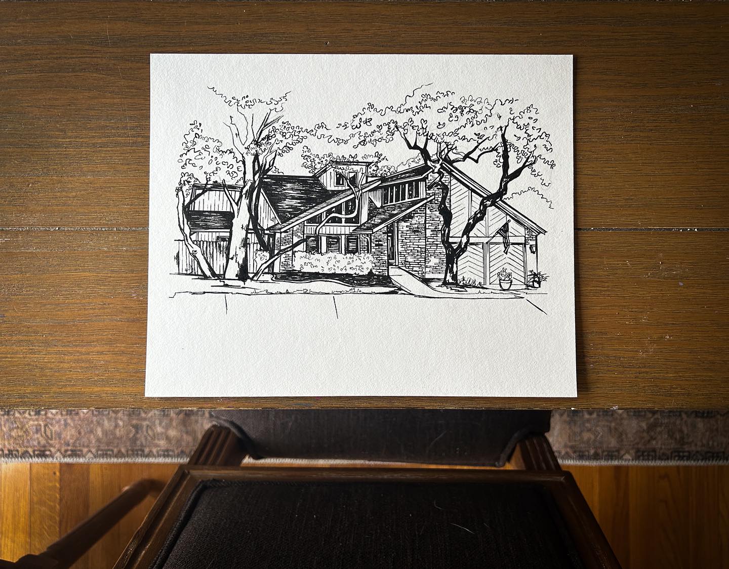 Original Line Drawing Home Portrait