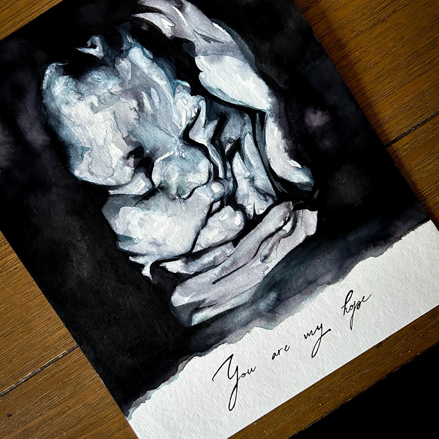 Original Watercolor Ultrasound Portrait