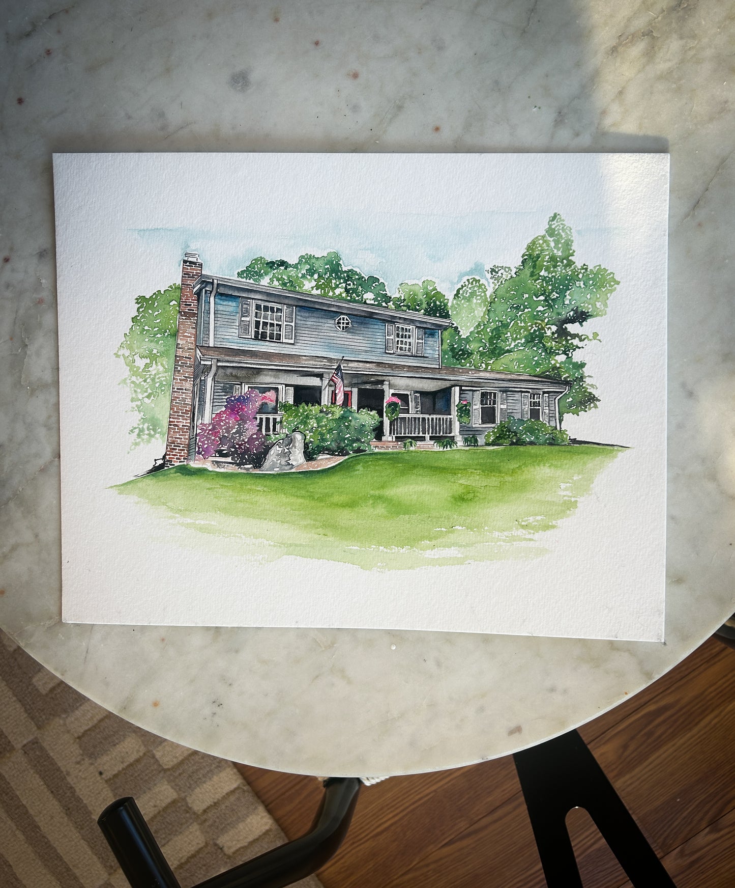 Original Watercolor House Portrait