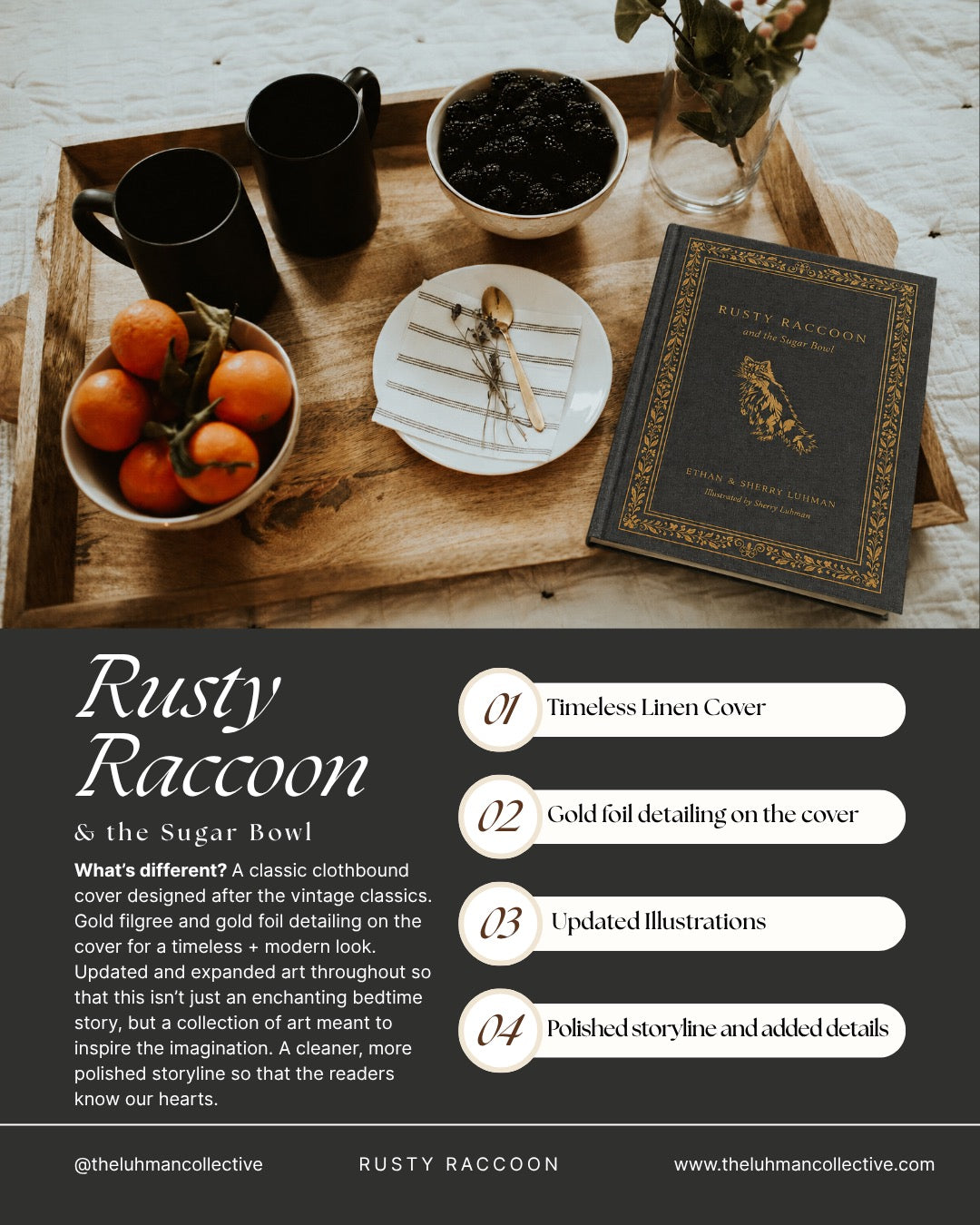Rusty Raccoon and the Sugar Bowl Hardcover Children's Book