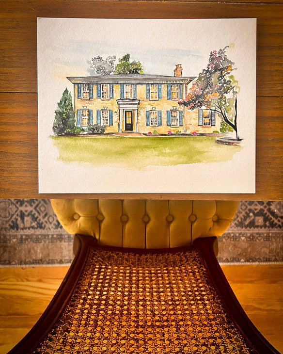 Original Watercolor House Portrait