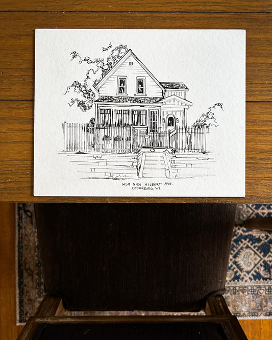 Original Line Drawing Home Portrait