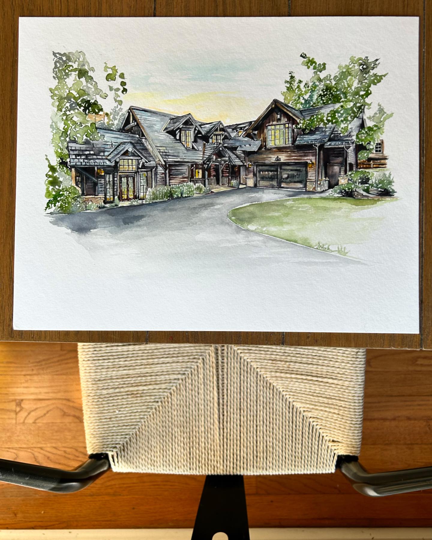 Original Watercolor House Portrait