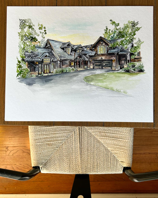 Original Watercolor House Portrait