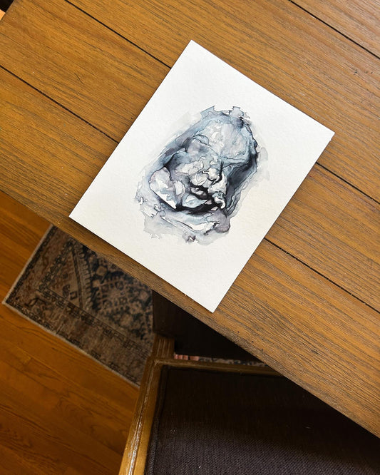 Original Watercolor Ultrasound Portrait