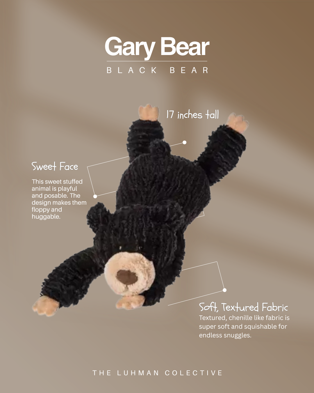 Gary Bear Black Bear Plush