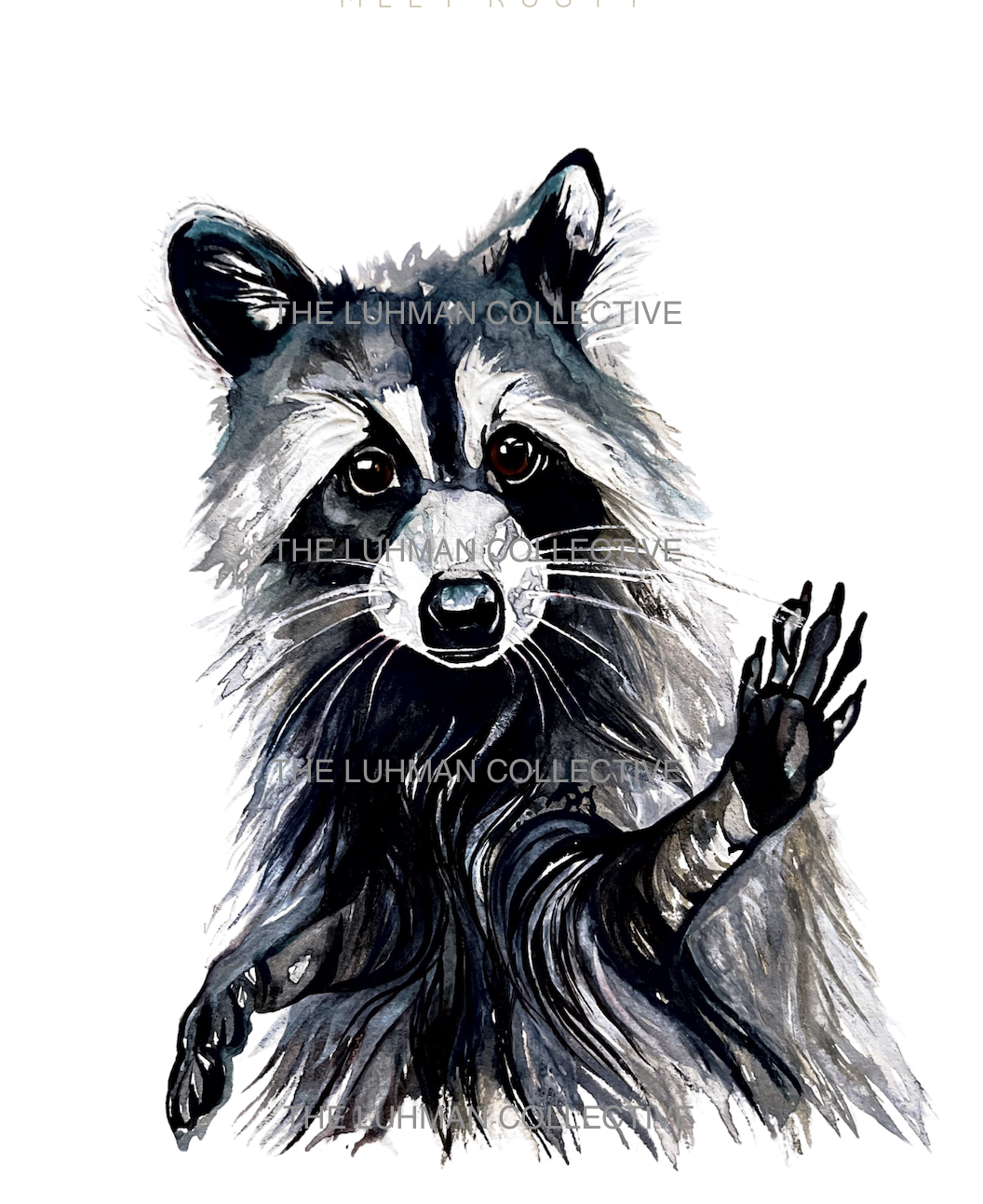 Watercolor Raccoon Print