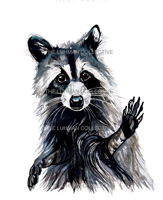 Watercolor Raccoon Print